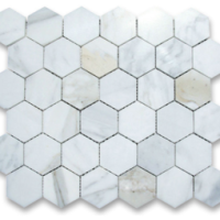 2x2 Honed Calacatta Marble Hexagon