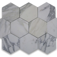 1x1 Hexagon Calacatta Marble Polished