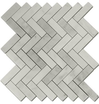 Carrara Marble HONED 1×3 Herringbone Mosaics